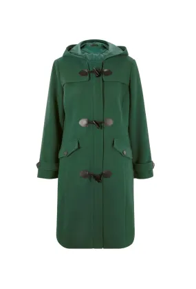 Damen Woll-Dufflecoat, moosgrün